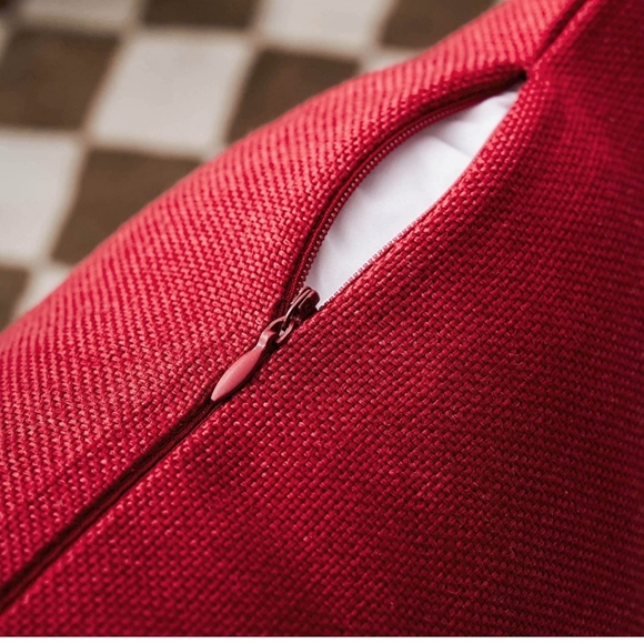 Burgundy Burlap Pillow Cover (Set of 4) - Picture 3 of 4